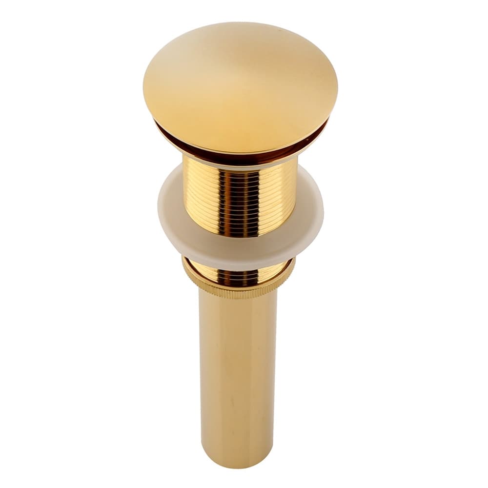 Gold Finished Popup Drain Assembly without Overflow for Bathroom Vessel Vanity Sink