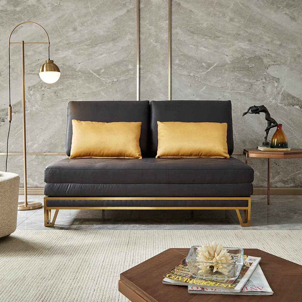 59" Queen 2-Seater Leath-aire Convertible Sleeper Sofa