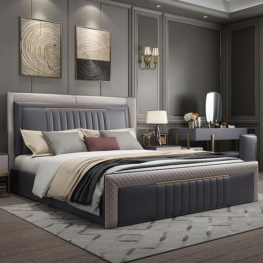 Modern Queen Wingback Bed