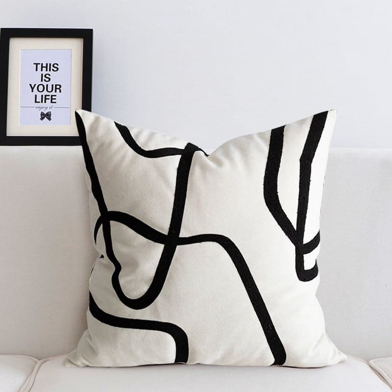 Modern Black Stripe Decorative Throw Pillow Cover Cushion Cover Protector 18 x 18 inches